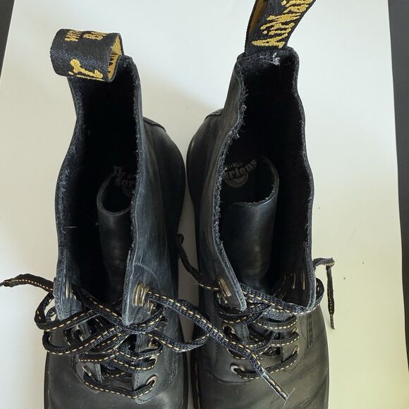 Dr. Martens 1460 Pascal Black Leather Boots 8-Eye Hiker Laces Men US 11